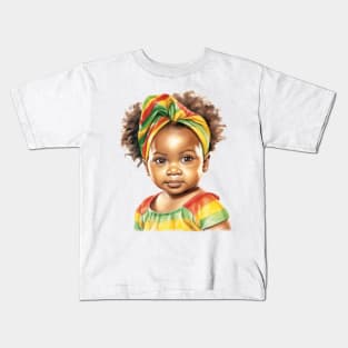 Watercolor Juneteenth Baby Girl Kids T-Shirt